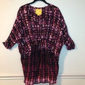 Maeve By Anthropologie Purple Plaid Tunic Dress Size Medium